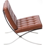 Fotel skórzany pikowany BA1 jasno brązowy | D2.Design