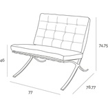 Fotel skórzany pikowany BA1 jasno brązowy | D2.Design