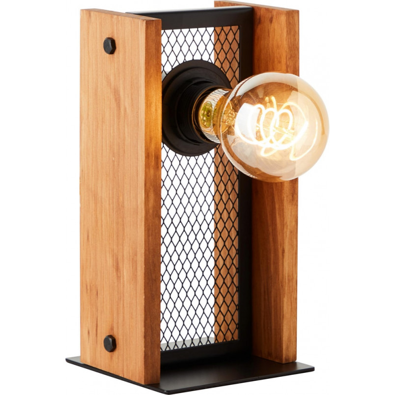 Lampa stołowa drewniana Calandra - Loft | Brilliant
