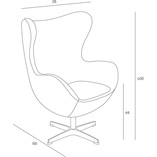 Fotel obrotowy Jajo | Skóra naturalna | D2 Design