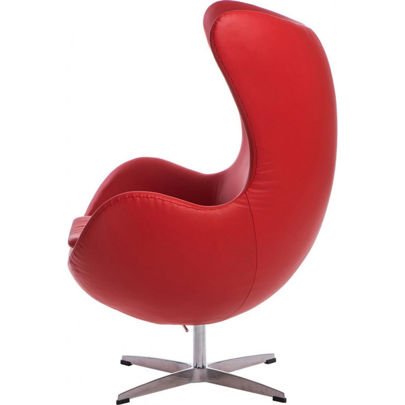 Fotel obrotowy Jajo czerwona skóra | D2.Design