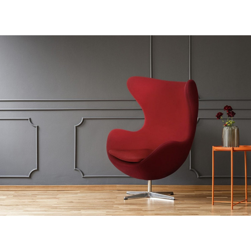 Fotel obrotowy Jajo czerwony kaszmir | D2 Design