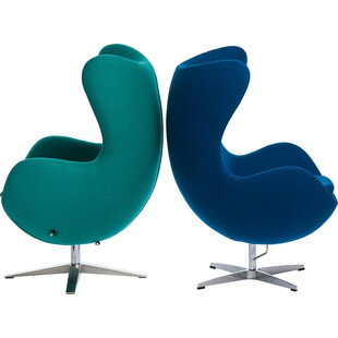 Fotel obrotowy Jajo niebieski kaszmir | D2 Design