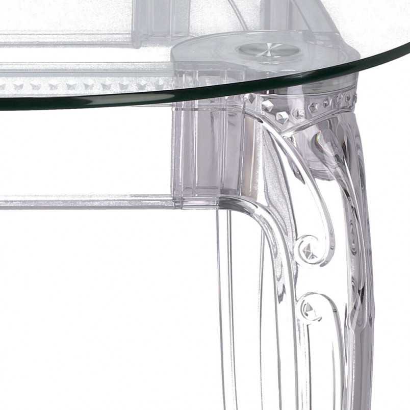 Stół szklany Ghost 80cm - Elegancja i styl | D2.Design