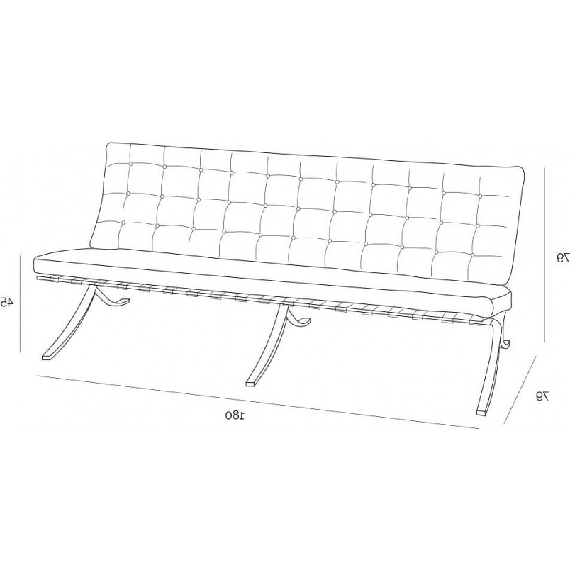 Sofa 3-os. Barcelon | Eko-skóra Czarna | D2 Design