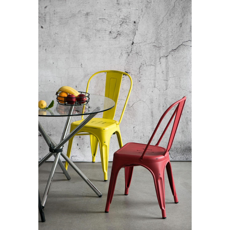 Krzesło metalowe Paris Antique żółte | D2 Design