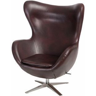 Fotel obrotowy Jajo EcoLeather ciemno brązowy marki D2.Design
