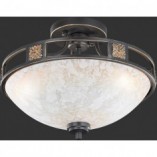 Plafon antyczny Quinta Trio - 42cm, szkło, miedź | Sklep z lampami