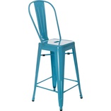 Krzesło barowe Paris Back | Niebieskie, Metalowe | D2 Design
