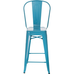 Krzesło barowe Paris Back | Niebieskie, Metalowe | D2 Design