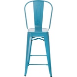 Krzesło barowe Paris Back | Niebieskie, Metalowe | D2 Design