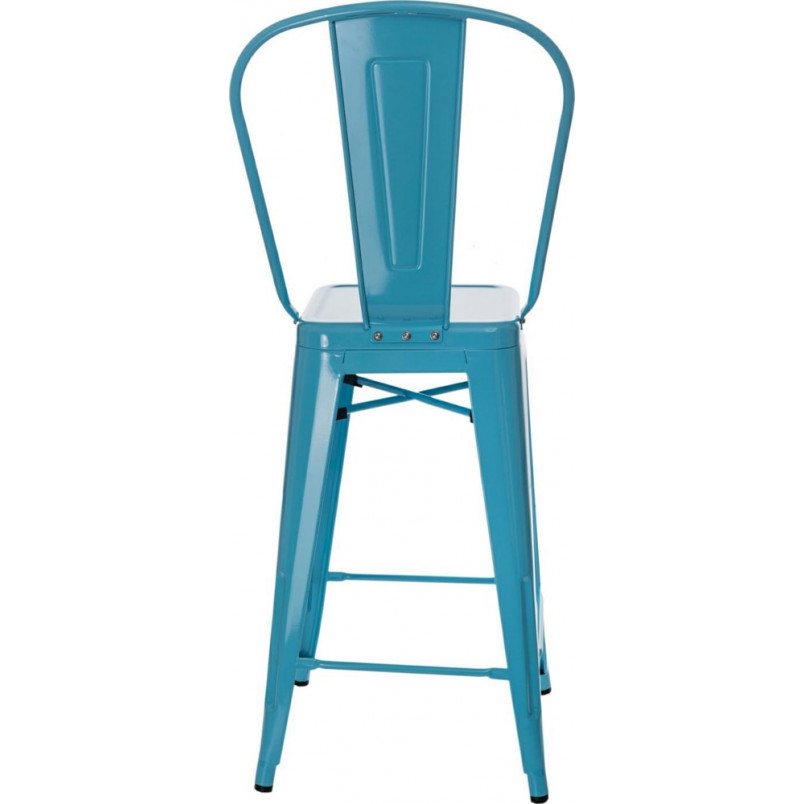 Krzesło barowe Paris Back | Niebieskie, Metalowe | D2 Design