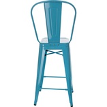 Krzesło barowe Paris Back | Niebieskie, Metalowe | D2 Design