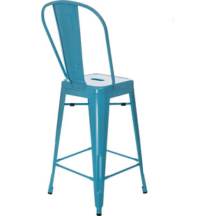 Krzesło barowe Paris Back | Niebieskie, Metalowe | D2 Design
