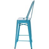 Krzesło barowe Paris Back | Niebieskie, Metalowe | D2 Design