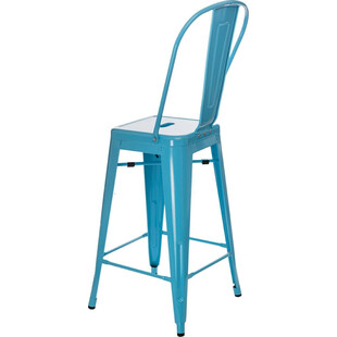 Krzesło barowe Paris Back | Niebieskie, Metalowe | D2 Design