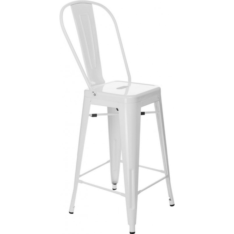 Krzesło barowe Paris Back białe | D2 Design - Komfort i styl