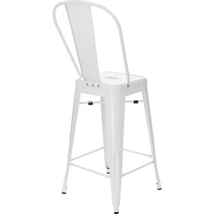 Krzesło barowe Paris Back białe | D2 Design - Komfort i styl