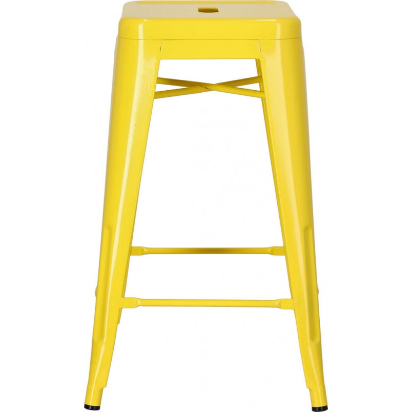 Stołek barowy Paris żółty | Metalowy hoker D2.Design
