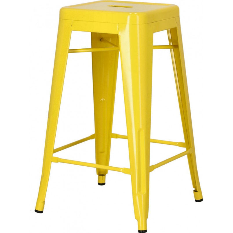 Stołek barowy Paris żółty | Metalowy hoker D2.Design