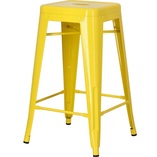 Stołek barowy Paris żółty | Metalowy hoker D2.Design