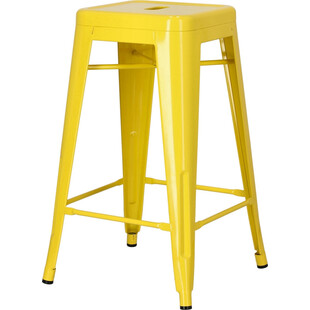 Stołek barowy Paris żółty | Metalowy hoker D2.Design