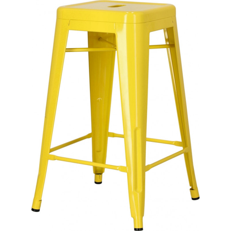 Stołek barowy Paris żółty | Metalowy hoker D2.Design