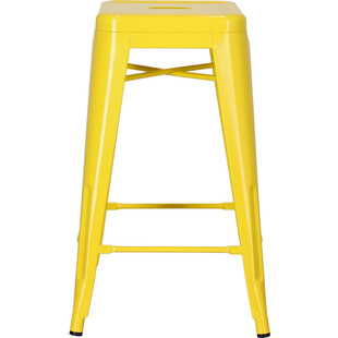 Stołek barowy Paris żółty | Metalowy hoker D2.Design