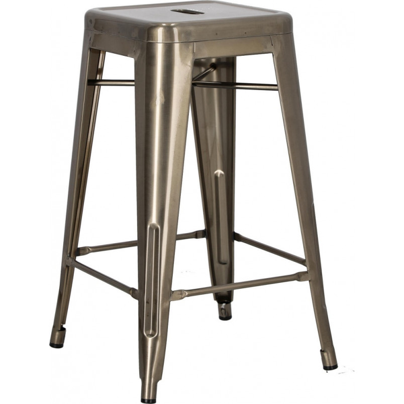 Stołek barowy Paris | Metalowy, Szary | D2 Design
