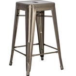 Stołek barowy Paris | Metalowy, Szary | D2 Design