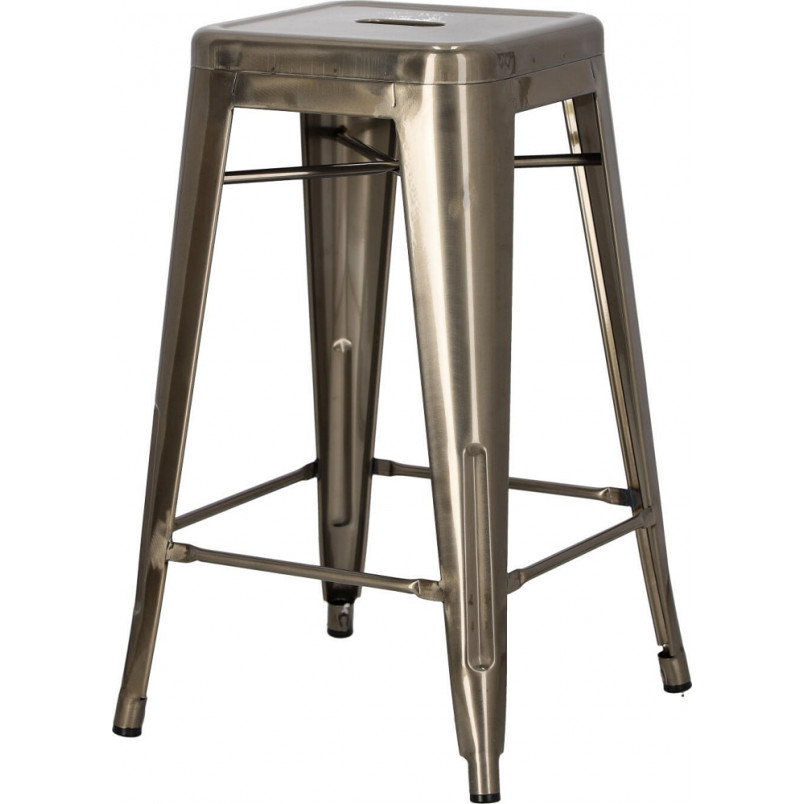 Stołek barowy Paris | Metalowy, Szary | D2 Design