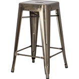 Stołek barowy Paris | Metalowy, Szary | D2 Design