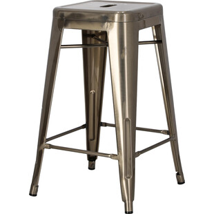 Stołek barowy Paris | Metalowy, Szary | D2 Design
