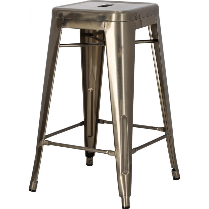 Stołek barowy Paris | Metalowy, Szary | D2 Design