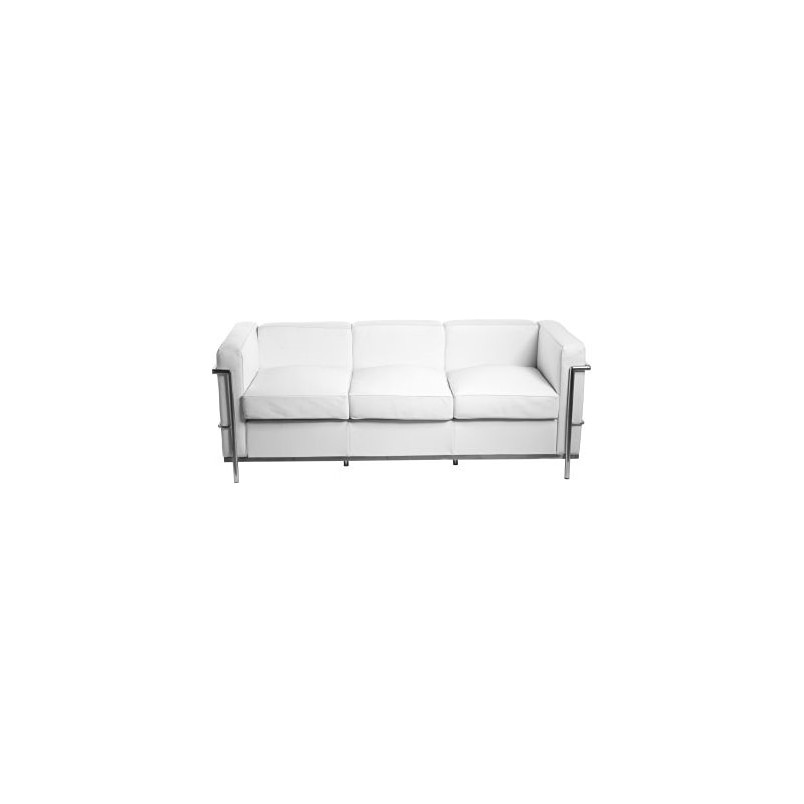 Sofa skórzana 3-osobowa Kubik 180cm biała | D2.Design