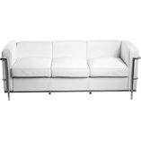 Sofa skórzana 3-osobowa Kubik 180cm biała | D2.Design