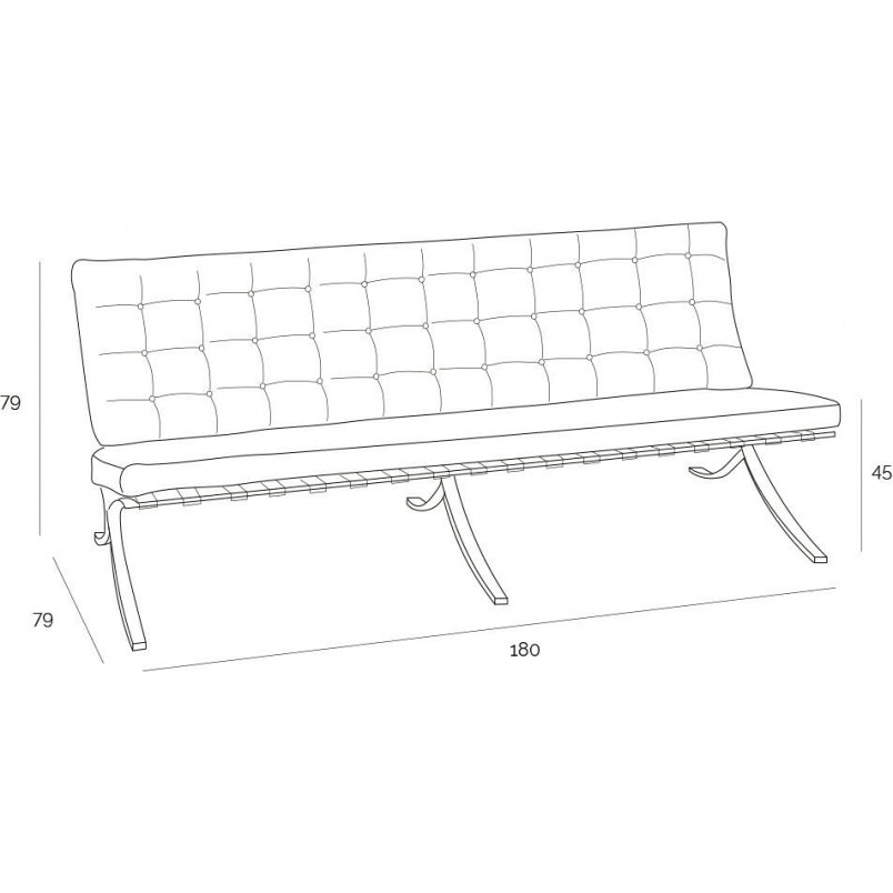 Sofa skórzana 3-os. BA3 | D2.Design | Elegancki Design