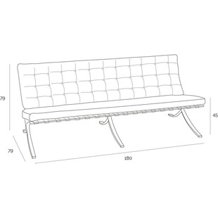 Sofa skórzana 3-os. BA3 | D2.Design - Brązowa, Pikowana