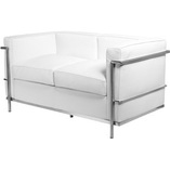 Sofa skórzana 2-osobowa Kubik 130cm biała | D2 Design