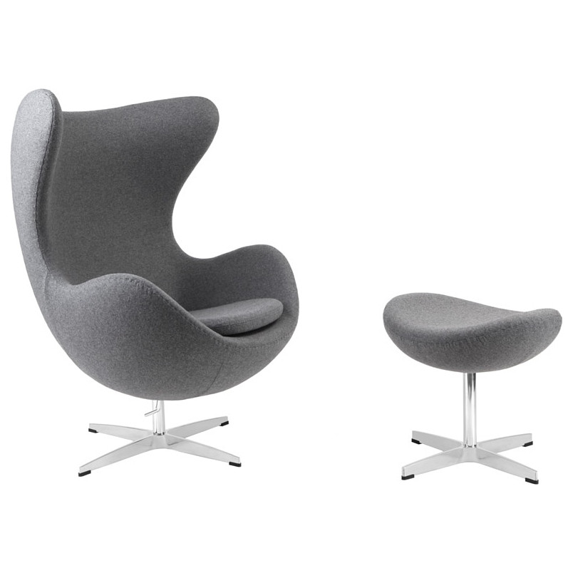Podnóżek Jajo kaszmirowy szary - D2 Design | Komfortowy wypoczynek