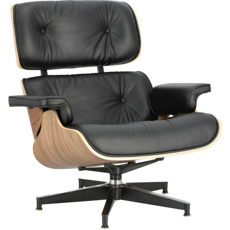 Fotel skórzany obrotowy Vip czarny/orzech - Komfort i styl | D2.Design