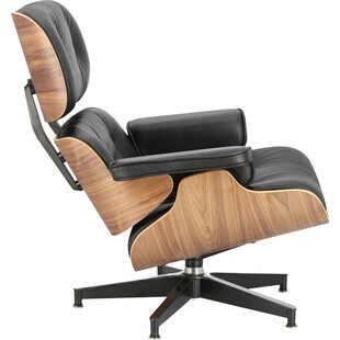 Fotel skórzany obrotowy Vip czarny/orzech - Komfort i styl | D2.Design