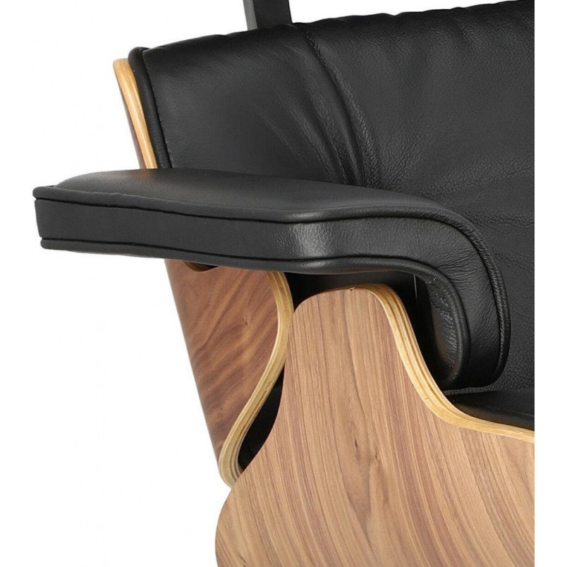 Fotel skórzany obrotowy Vip czarny/orzech - Komfort i styl | D2.Design