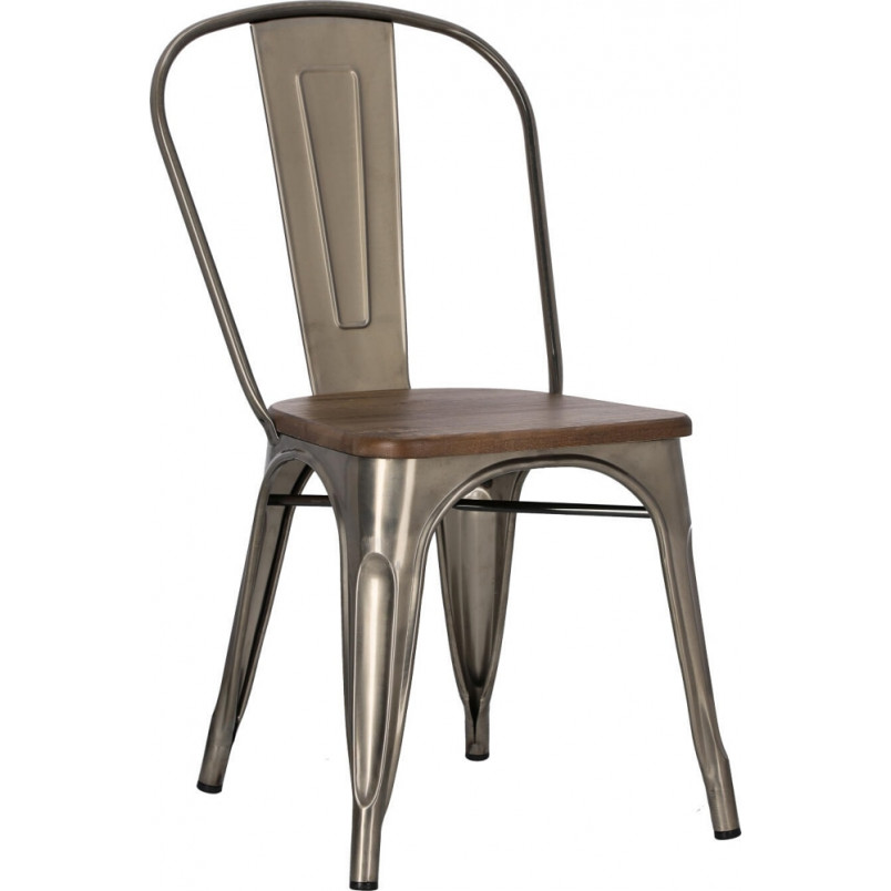 Krzesło metalowe Paris Wood | Industrialny design D2.Design