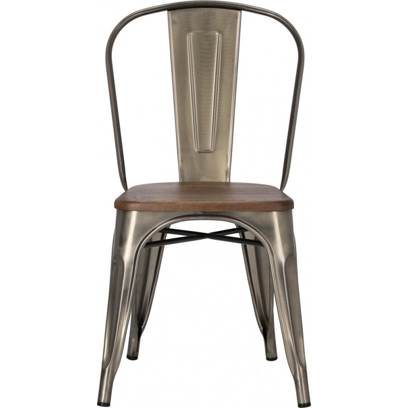 Krzesło metalowe Paris Wood | Industrialny design D2.Design