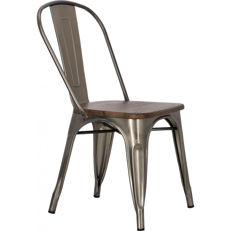 Krzesło metalowe Paris Wood | Industrialny design D2.Design