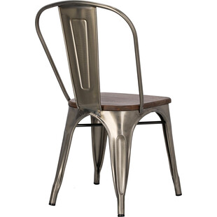 Krzesło metalowe Paris Wood | Industrialny design D2.Design