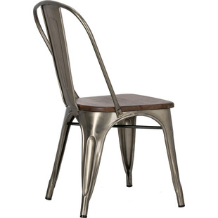 Krzesło metalowe Paris Wood | Industrialny design D2.Design