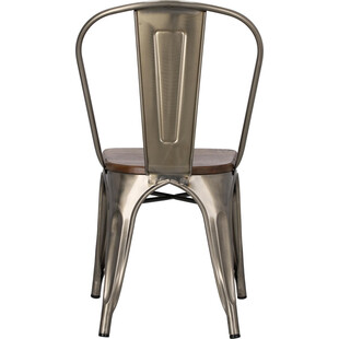 Krzesło metalowe Paris Wood | Industrialny design D2.Design