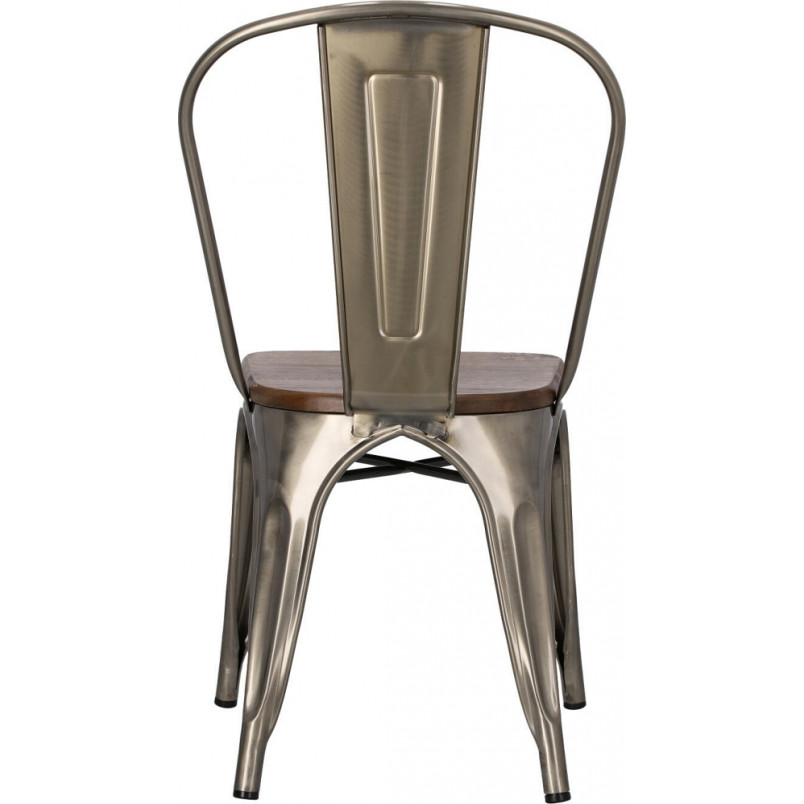 Krzesło metalowe Paris Wood | Industrialny design D2.Design